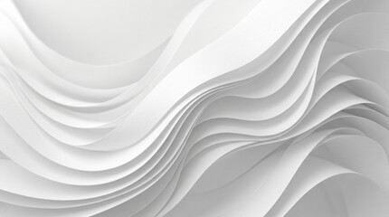 Obraz premium Abstract White Paper Curves, S-Shaped Layers, Minimalist Sculpture Style, Modern Architectural Background, 3D Render