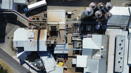 Top Down Aerial View of Industrial Processing Plant and Factory Infrastructure in Rural Australia © GoAerials