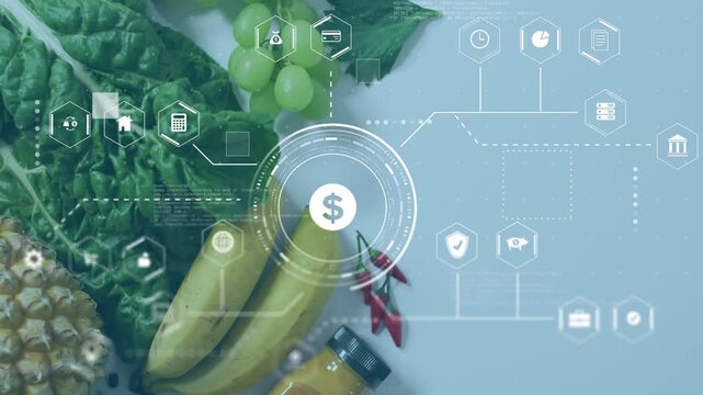Reticle sharpening and $ icon appearing, HUD expanding, bottle sliding, linking produce to price
