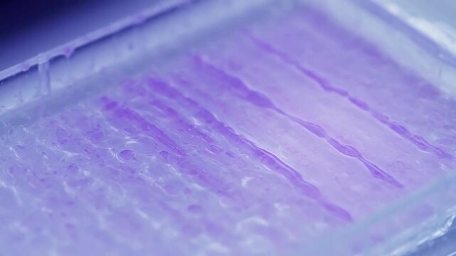 Closeup of purple gellike substance