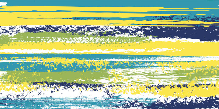 Dynamic abstract background filled with energetic, sharp brushstrokes in blue, green, yellow, and white, creating an explosive and vibrant artistic effect.
