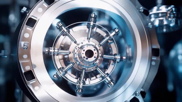 Engine parts forming a complex metallic mechanism, highlighting precision engineering and showcasing the intricate technology within industrial machinery for innovation and manufacturing