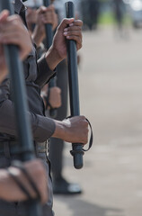 Fototapeta premium Riot police control the crowd training