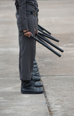 Obraz premium Riot police control the crowd training