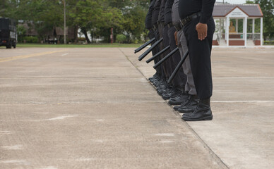 Obraz premium Riot police control the crowd training