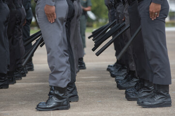 Obraz premium Riot police control the crowd training
