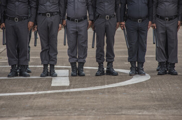 Obraz premium Riot police control the crowd training