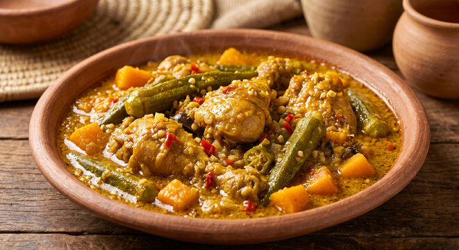 Angolan Chicken Muamba Palm Oil Stew with Okra 8K