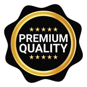 Premium quality guarantee badges with ribbon seals