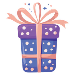 Gift with bowtie design for celebration birthday Christmas theme. Vector illustration suitable for festive events, holiday cards, and surprise concepts. © Nass Studio