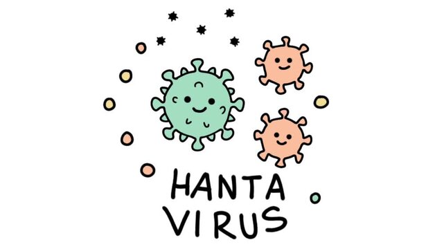 Cute Hanta Virus Cartoon Character Illustration
