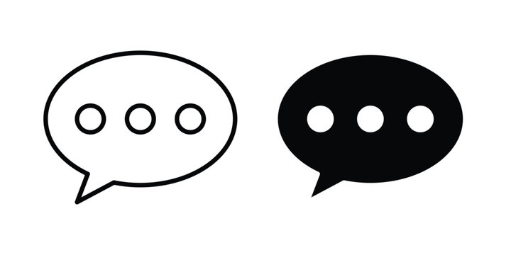 Speech bubble icon collection, linear icons set with solid style