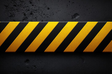 Fototapeta premium Warning tape black background striped pattern yellow stripe abstract background caution sign hazard sign safety stripe industrial texture grunge texture danger alert barrier tape diagonal line