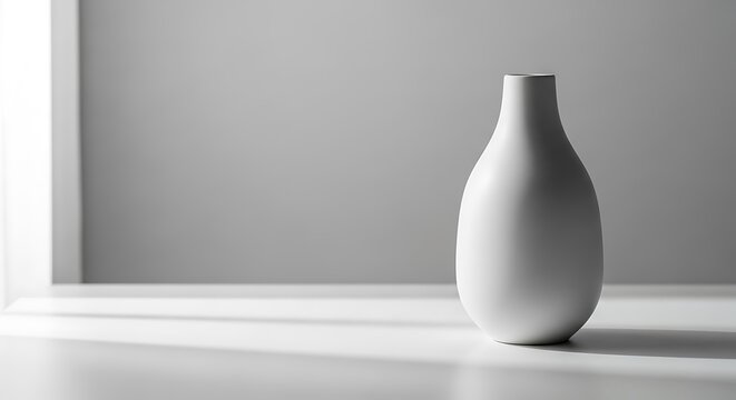 Simple white vase on floor indoors.