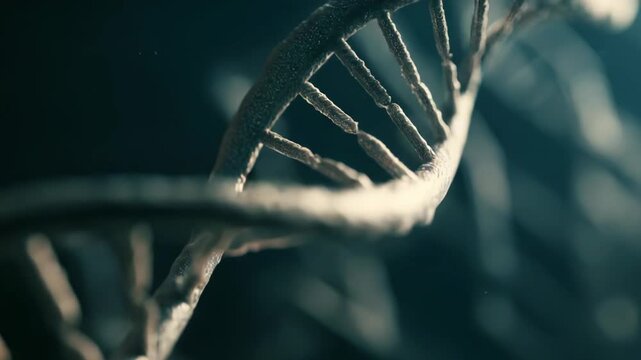 Double helix molecular structure symbolizing genetics, evolution and medical research, detailed spiral strands and genetic code conveying biotechnology, health and scientific innovation