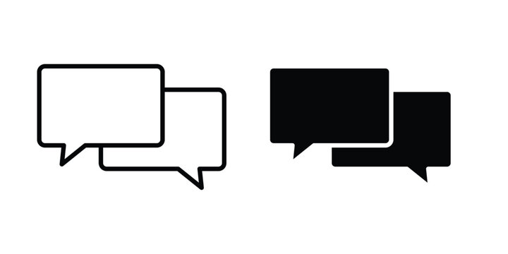 Talk bubble speech icon collection, linear icons set with solid style