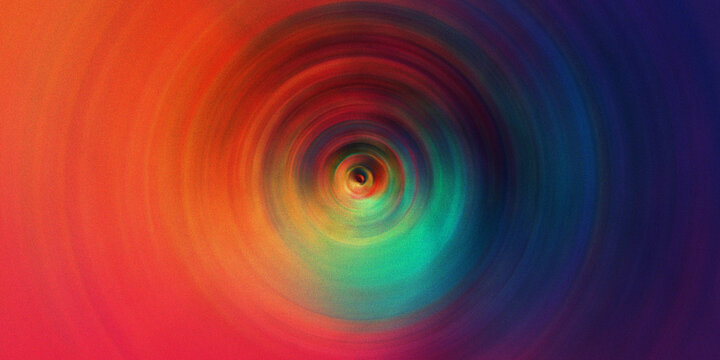 Abstract radial zoom background with vibrant circular motion effect and multi color gradient for energetic digital visual art design.