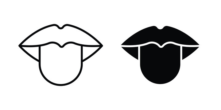 Tongue icon collection, linear icons set with solid style