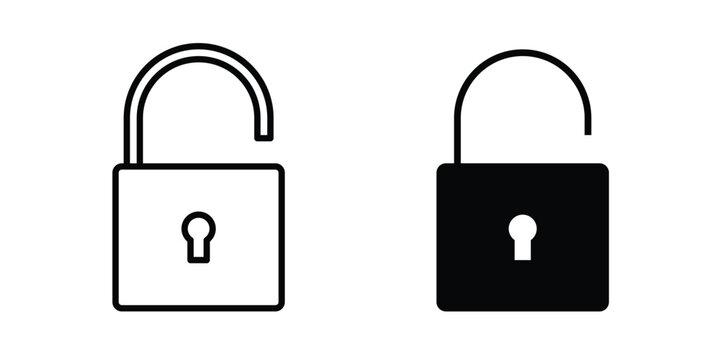 Unblocked icon collection, linear icons set with solid style