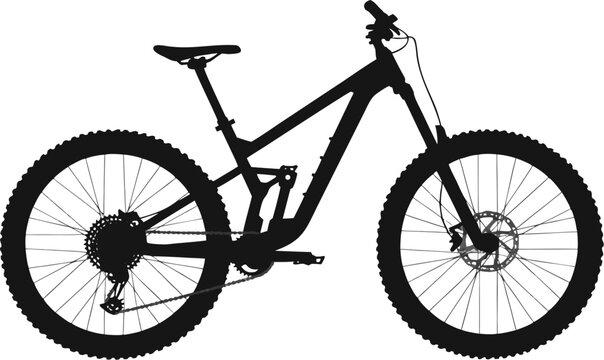 Mountain bike, black bicycle, vector bike, downhill cycling