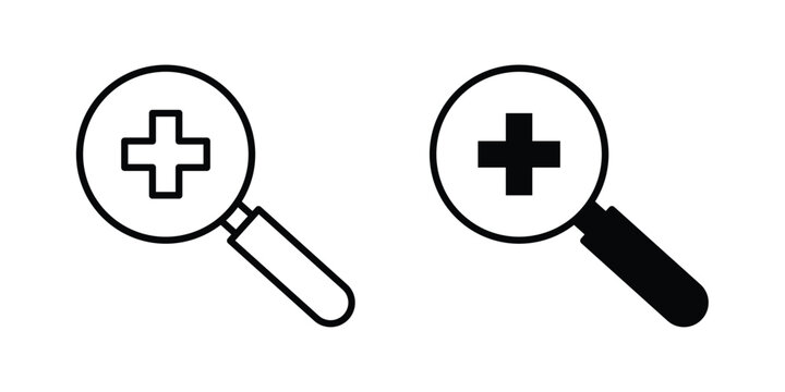 Zoom in icon collection, linear icons set with solid style