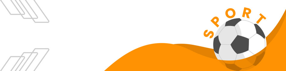Soccer Football Sports Banner Template with Orange Fluid Wave. Soccer football sport banner background template, modern sports design © Febrian