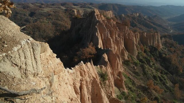 Panorama of Rozhen sand pyramids, near Melnik, Bulgaria.
