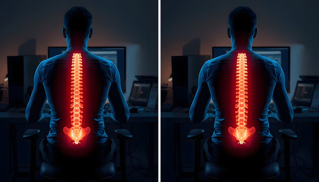 Back pain while working on computer