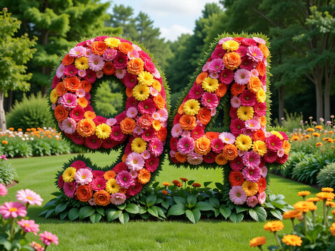 number 94 made from flowers