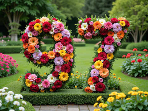 number 97 made from flowers
