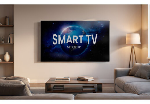 Smart TV Mockup Template for Merchandise Display and Promotion