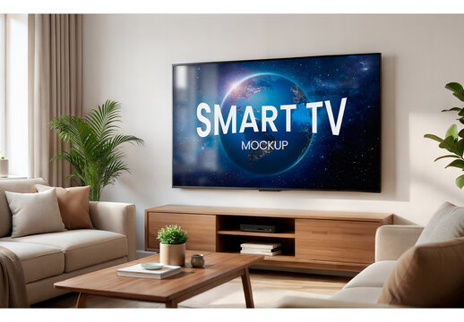 Smart TV Mockup for Commercial Branding and Product Advertising