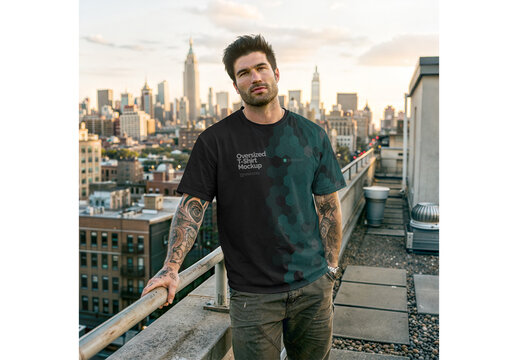 Men's T-Shirt Mockup Design for Creative Agency and Brand Portfolio