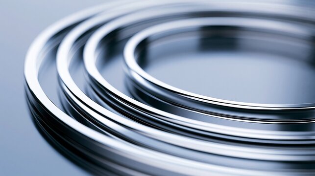 Medium shot focusing on the chrome plating application on piston rings highlighting the smooth reflective finish for increased hardness and reduced friction.