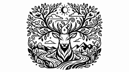 Obraz premium Majestic deer landscape for world environment day
