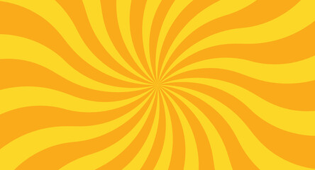 Vintage circus background with spiral yellow and orange sunburst rays, retro carnival radial beam pattern for posters, flyers, party banners and festival designs © Solayman