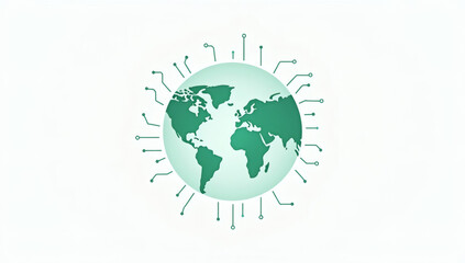 Fototapeta premium Abstract illustration of a digital global network with interconnected circuits symbolizing worldwide communication, data flow, and technological integration