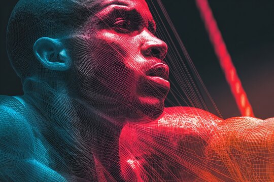 Digital Musculoskeletal Mapping of High Performance Athlete featuring 3D Wireframe Mesh Topology for Biomechanical Simulation and Ergonomic Motion Capture Analysis in Sports Science