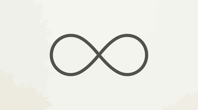 A creative logo design featuring an infinity symbol on a beige background