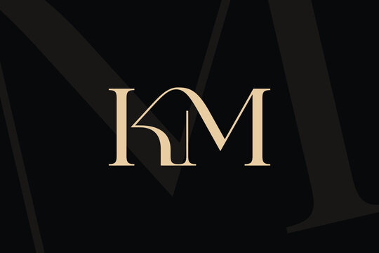 KM or MK letter logo icon design. Classic style luxury initials monogram.