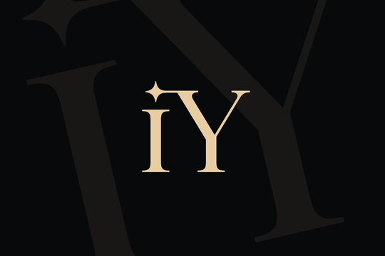 IY or YI letter logo icon design. Classic style luxury initials monogram.