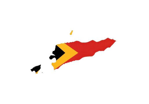 Map of east timor filled with the national flag colors isolated on transparent background
