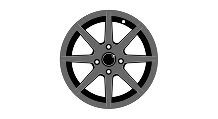 Obraz premium Minimalist Wheel Rim Illustration Depicting Automotive Design and Engineering Perfectly