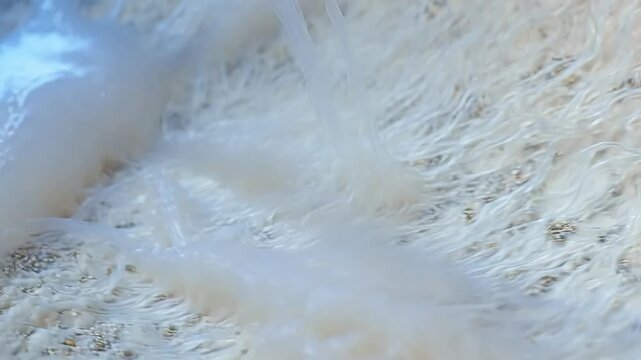 Closeup of white fibrous material