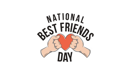Two hands holding a heart for national best friends day © Naymul
