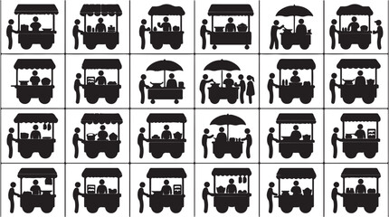 Golf cart silhouette people riding. © Idaryati