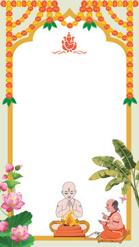 indian traditional upanayanam invitation design template