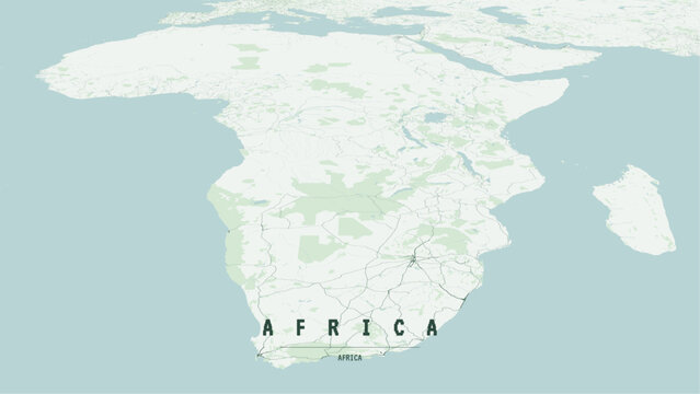 Modern minimalist vector map of the African continent. High-quality scalable illustration of Africa continental grid, Nile and Congo river systems for posters and design.