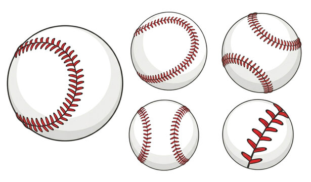 Red baseball stitches vector clipart illustration isolated on transparent background