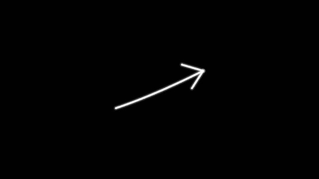 Hand-Drawn Chalk Arrow - 4K Sketch Motion Graphic Overlay Alpha